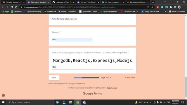 Fill the form of Girl script summer of code || Gssoc 2022 ||Open source project for everyone 2022 смотреть онлайн