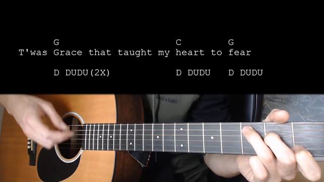 Amazing Grace EASY Guitar Tutorial With Chords / Lyrics смотреть онлайн