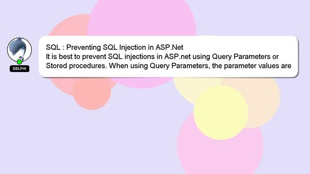 SQL : Preventing SQL Injection in ASP.Net смотреть онлайн