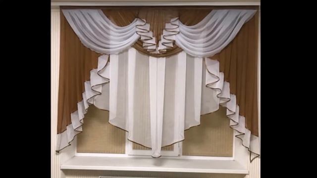 Кухонные занавески из органзы. Готовая занавеска на кухню. Занавески на кухню прованс. смотреть онлайн