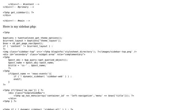 Wordpress: Sidebar on single.php not showing up смотреть онлайн