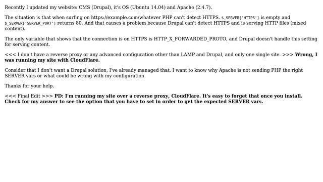 DevOps & SysAdmins: Why I have set HTTP_X_FORWARDED_PROTO and unset HTTPS on Apache 2.4? смотреть онлайн