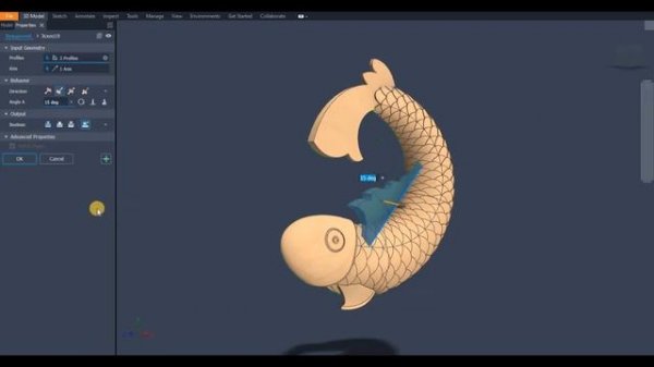 Inventor tutorial | How to model a Fish bowl | Inventor modeling Построение в Inventor