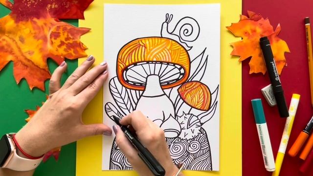 Как нарисовать осенние грибы | How To Draw Autumn Mushrooms смотреть онлайн