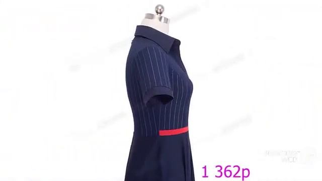 Одежда с AliExpress-Элегантное платье с отложным воротником смотреть онлайн