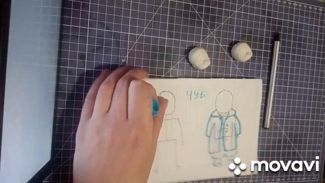 Ватные игрушки Солоха и пан Чуб . Делаю лица, эскиз и каркасы. смотреть онлайн