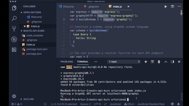 Tworzymy projekt NodeJS (Podstawy GraphQL #2) смотреть онлайн
