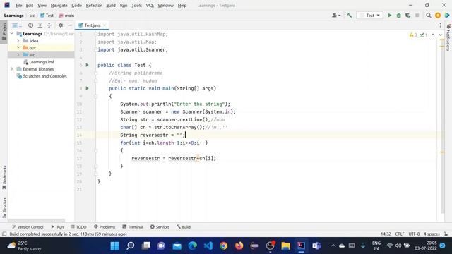 Program to check string is palindrome or not - Java смотреть онлайн