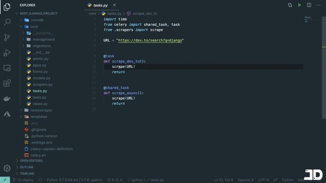 Django Project Preview: Build a web scraper with Selenium, Celery and more. смотреть онлайн