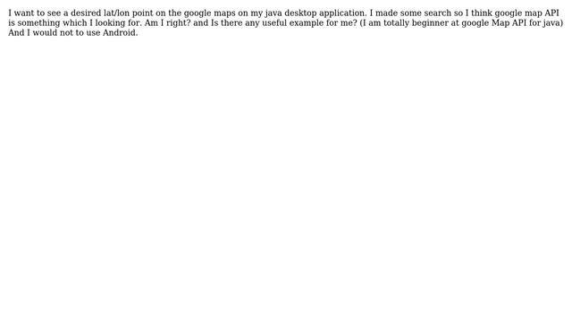 GIS: How can I see specific location on java desktop application? смотреть онлайн