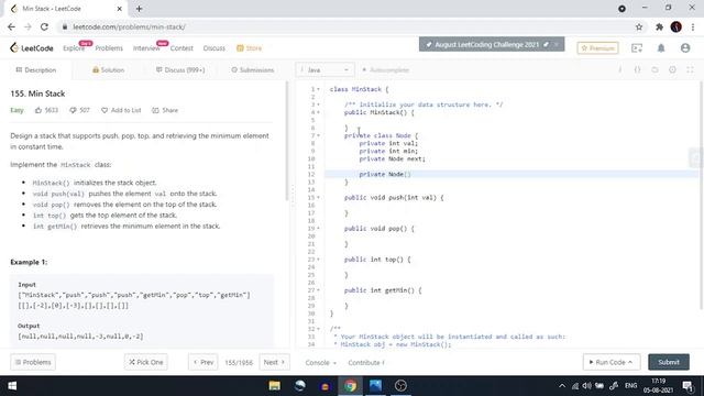 Min Stack | Leetcode#155 | Java | Technical Interview | Amazon | Microsoft | Google смотреть онлайн