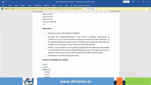 AHCAREER Online Python Course if else Loops Strings смотреть онлайн