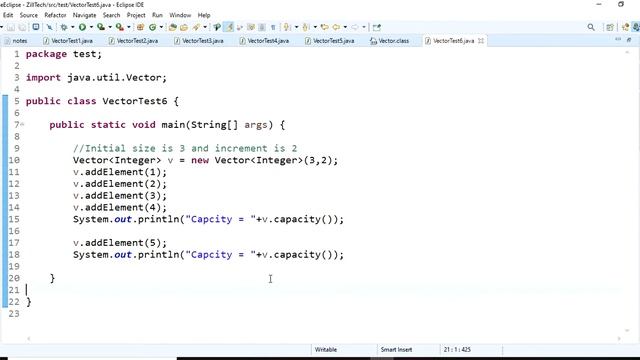 8) JAVA Vector class example смотреть онлайн