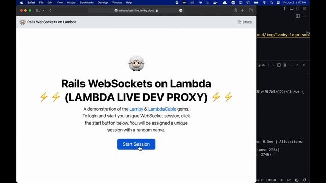 Lambda Live Demo with LambdaCable WebSocket Demo смотреть онлайн