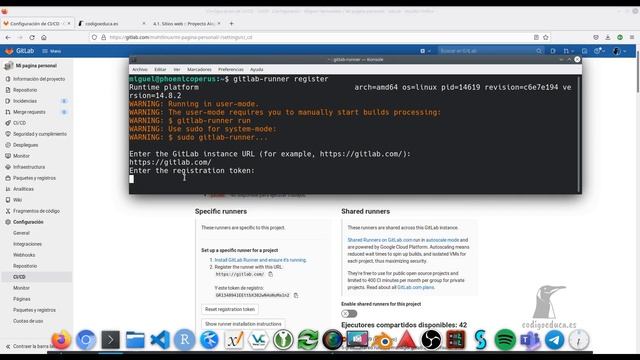 Gitlab Runner en shell. Aplicación en Gitlab pages смотреть онлайн