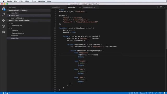 Php Jquery Ajax Validation tutorial Plugin part 7 смотреть онлайн