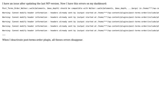 Wordpress: Post-terms-order PHP errors after update смотреть онлайн
