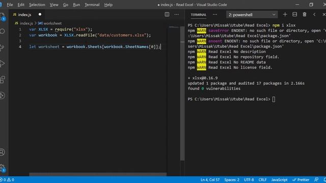 Node.js: Read from Excel File смотреть онлайн