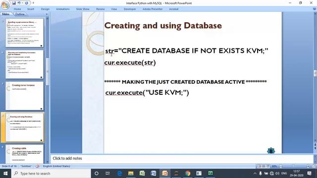 Interface Python with MySql part 2 creating database and table смотреть онлайн