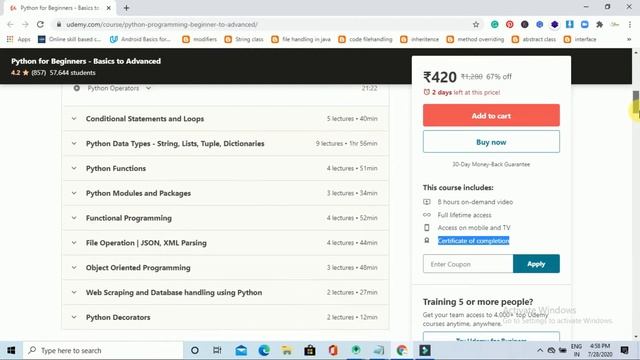 Best free Python certification course on udemy| worth Rs 10000| 2020 смотреть онлайн