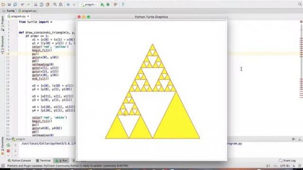 Sierpinski Triangle Recursive - Python Turtle