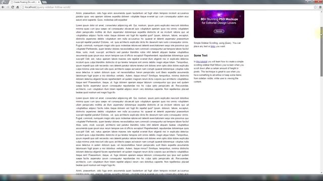 jQuery Floating Div Sidebar on Scroll Down смотреть онлайн