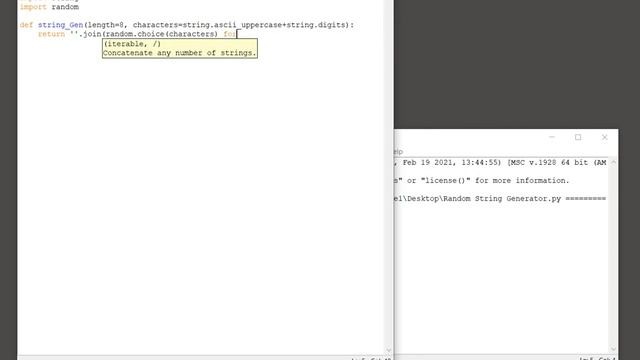 Python String - Random string generator смотреть онлайн