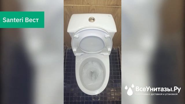 Проверка смыва унитаза Santeri Вест после установки от ВсеУнитазы.ру смотреть онлайн