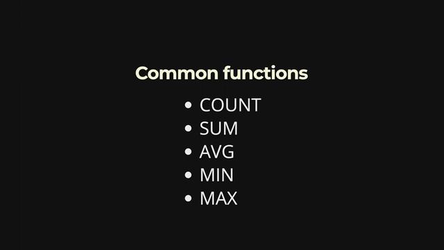 Aggregate Functions смотреть онлайн