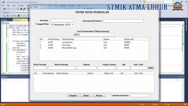 Display Data on the Listview Transaction Form in Visual Studio Part-8 смотреть онлайн