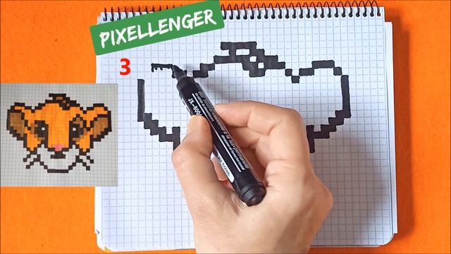 Как рисовать по клеточкам Львёнка Симбу Король Лев Простые рисунки How to Draw Lion Simba Pixel Art смотреть онлайн
