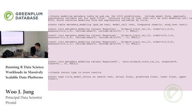 Running R Data Science Workloads in Greenplum смотреть онлайн