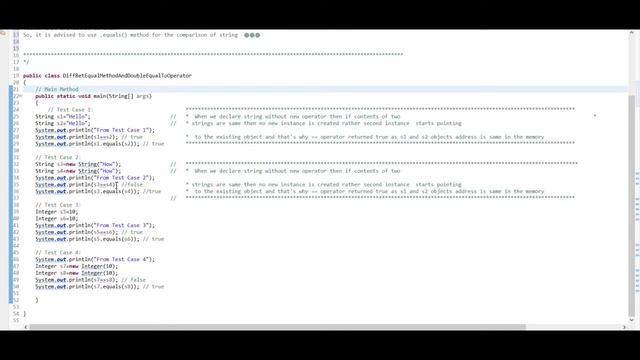 Difference between == and equals () method in Java смотреть онлайн
