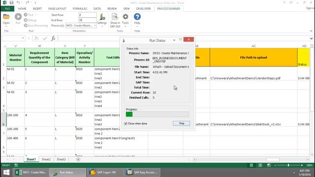 IW31 - Create Maintenance Order With Long Texts And Attachment From Excel