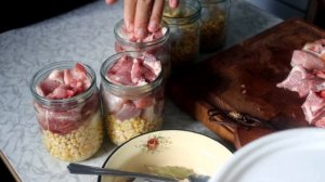 Горох с мясом в Автоклаве.