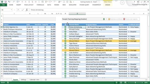 Training tracker and calendar in Excel - Quick Demo смотреть онлайн