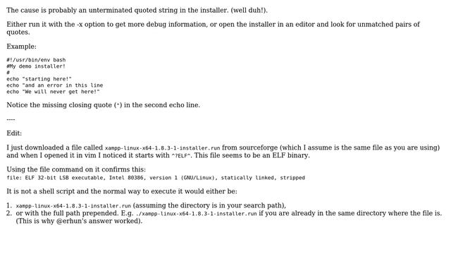 Syntax error: Unterminated quoted string - running .run file (4 Solutions!!) смотреть онлайн
