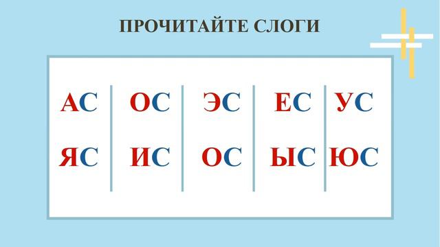 Чтение слогов. Буква С смотреть онлайн