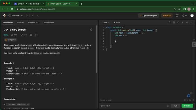Binary Search Problem | Leetcode - Java | Grind 75: Coding Series смотреть онлайн