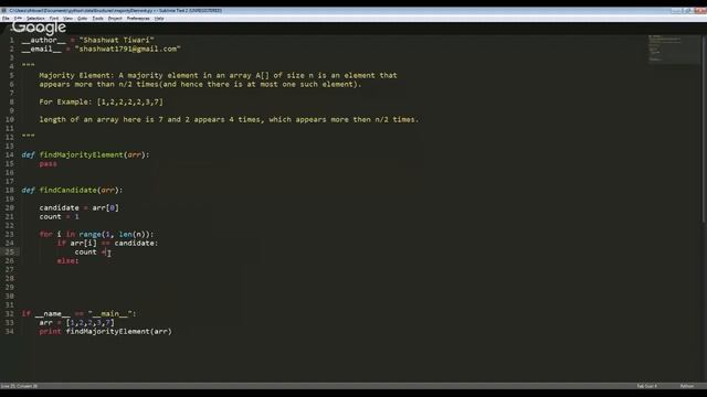 Majority Element | Arrays | Python | Data Strucures смотреть онлайн