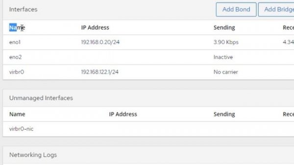 Linux Server Web GUI - management with cockpit