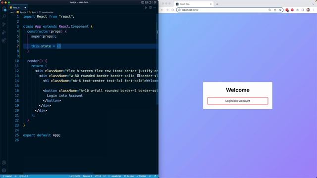 React Masterclass #112 - Declaring Initial Component State with this state смотреть онлайн