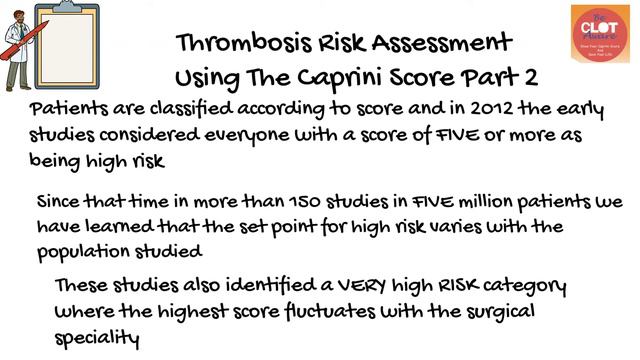 Risk Assessment using the Caprini Score смотреть онлайн