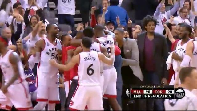 Kyle Lowry's half court buzzer beater to force OT vs Miami! (Game 1) смотреть онлайн