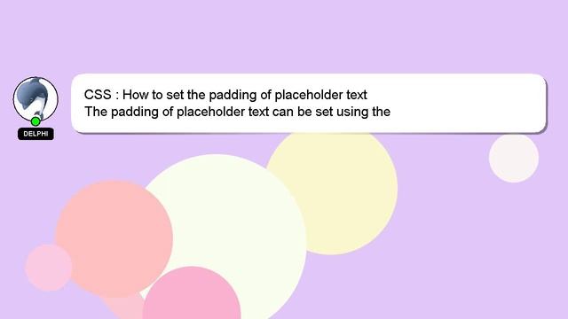 CSS : How to set the padding of placeholder text смотреть онлайн