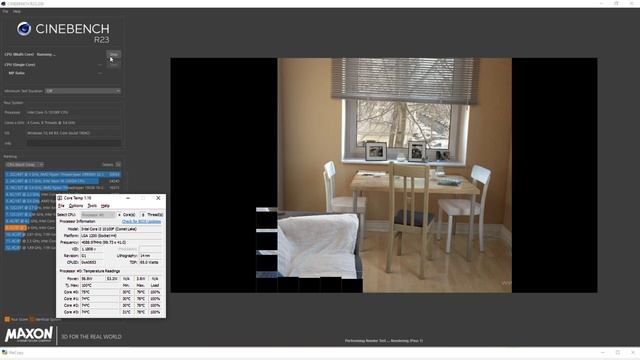 Intel Core i3-10100F Stock Cooler Temperature Test with Cinebench R23 смотреть онлайн