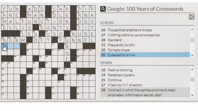 Google: 100 years of Crosswords full answers смотреть онлайн