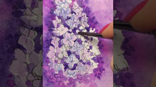Рисуем с Ольгой Чекиной. «Ветка сирени». Акварель. смотреть онлайн