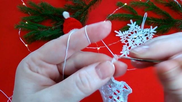 Снежинка №1 на елку крючком .Новогодний декор .Подробный МК смотреть онлайн