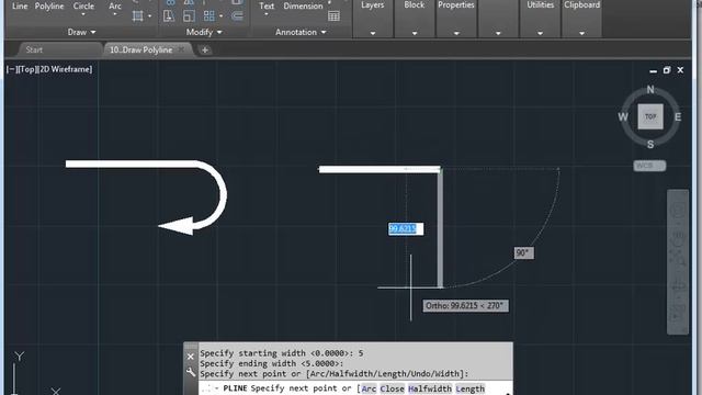 15 Draw Polyline Using AutoCAD 2019 смотреть онлайн